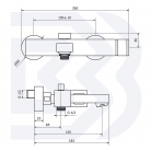 Vannas maisītājs METRO ar rokas dušu, hroms AKCIJA BIANCHI