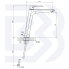 SKY izlietnes augstais maisītājs Bianchi ar noplūdi, hroms