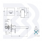 Izlietnes METRO no sienas ar 170mm izteci un iebūvējamo daļu, hroms AKCIJA BIANCHI