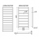 Dvieļu žavētajs TOKIO 1200x530/500mm pulēts ner.tērauds MARIO