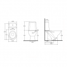 WC Pods RIGA grīdas izvads ar skalojamo kasti un vāku, ECE AKCIJA