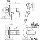 RAV COLORADO bidē maisītāji CO147, hromēts