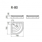 Akmens masas paliktnis R-80*80 pusaplis ar paneli BEZ sifona
