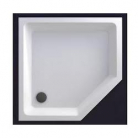 Akmens masas paliktnis F-90 90x90x26cm piecstūris, balts ar kājām un paneli