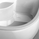 Akmens masas paliktnis RD-90*90x51cm pusap.balts ar paneli BEZ sifona