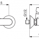 ORAS SAGA vannas/dušas maisītājs no sienas, hroms
