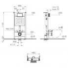 WC rāmis VITRA V-FIX CORE 3/6L ar stiprinājumiem
