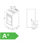 Granulu kamīns Eva Calor GIADA 9,5kW sarkans
