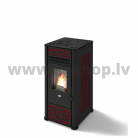 Granulu kamīns Eva Calor LUCILLA 9,5 kW melns/sarkans