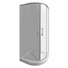 Dušas kabīne JIKA LYRA PLUS 90x90,ar bīdāmām durvīm, pusapaļa, balts profils / dekors stiklam