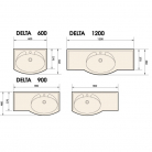Izlietne DELTA 1200mm balta