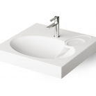 Izlietne virs veļas mašīnas CLARO balta ar ziepju trauku un stiprinājumiem. Akmens masa