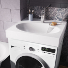 Izlietne virs veļas mašīnas CLARO balta ar ziepju trauku un stiprinājumiem. Akmens masa