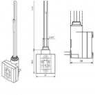 TERMA dvieļu žāvētāja regulators KTX-4 bez sildelementa, sudraba ar vadu