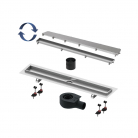 Dušas traps 90cm TECE ar flīzes (TILE) un STEEL dekoratīvo daļu, sifonu