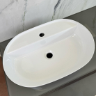 Izlietne HAPPY HOUR 12:00MF 57x38x15cm ar vietu maisītājam, balta matēta