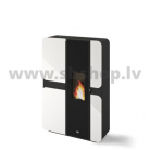 Granulu kamīns Eva Calor KENDRA 7,5 kW ar gaisa apkuri balta