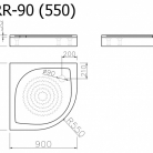 Akmens masas paliktnis RR-90*90 (550) ar paneli un sifonu