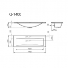 Izlietne Q-1400 1400x500 balta