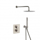 Maisītājs Dušas ALEXIA ar termostatu, iebūvējams sienā, lietus duša D250 un rokas duša RamonSoler brushed nickel