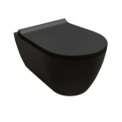 HATRIA FUSION pods piearināms Rimless ar soft close vāku, melns matēts