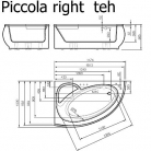 VISPOOL stūra vanna PICCOLA 1575*1030mm labā balta ar sifonu BEZ paneļa