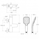 Maisītājs Vannas ALEXIA ar rokas dušu RamonSoler brushed nickel