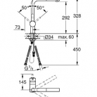 GROHE virtuves maisītāji MINTA, izvelkams 90° iztece, hroms