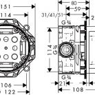 HANSGROHE iebūvējamā daļa IBOX 3/4
