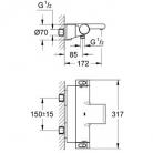 GROHE vannas maisītaji, Termostats vannas Grohtherm 2000 ar plauktiņu, hroms