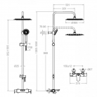 Vannas/dušas kolonna ar termostatu, lietus dušu D30cm un rolas dušu, teleskopiska, RamonSoler hroms