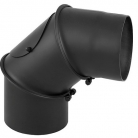 Melnā tērauda skursteņa līkumi ar tīrīšanas lūkas 90º d160