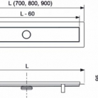 Dušas traps 90cm TECE ar flīzes (TILE) un STEEL dekoratīvo daļu, sifonu