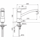 Mais.ORAS SAGA virtuves, ar grozāmu izteku, hroms