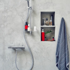ORAS NOVA dušas maisītājs ar termostatu un dušas statīvu, hroms