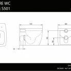WC Pods SQUARE melns matēts 105+SC vāks 105
