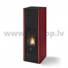 Granulu kamīns ar gaisa apsildi Eva Calor KAREN 9,5 kW sarkans