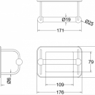 WC Tualetes papīra turētājs 17.6x12.2x8, hromēts