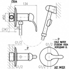 RAV LABE bidē maisītāji zemapmetuma ar dušu L047K, hromēts