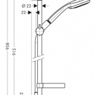 HANSGROH maisītāji CROMA100 Multi/Unica dušas kompl.komplekts