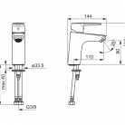 ORAS SAGA XL izlietnes maisītājs bez noplūdes hroms