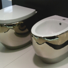 WC bidē OVAL inside white/outside platino 251
