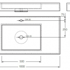 Izlietne F-1000 1000x450 balta