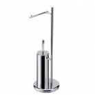 WC birstes+tualetes papīra turētājs brīvstāvošs PIANTANE hromēts