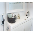 ORAS OPTIMA izlietnes ar bidettu un melnu rokturi, hroms