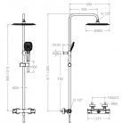 Dušas kolonna ar termostatu, lietus dušu D30cm un rolas dušu, teleskopiska, RamonSoler hroms
