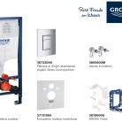 WC Komplekts rāmis podam 5-1, taustiņš Skate Cosmo hroms 38732000, stiprinājumi, blīve, Grohe fresh