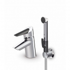 ORAS OPTIMA izlietnes ar bidettu un melnu rokturi, hroms