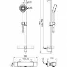 ORAS NOVA dušas maisītājs ar termostatu un dušas statīvu, hroms