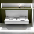 HATRIA G-FULL Pods labās puses WC+bidē komplekts ar baltu SC vāku 120x50cm, piekarināms pie sienas, balts